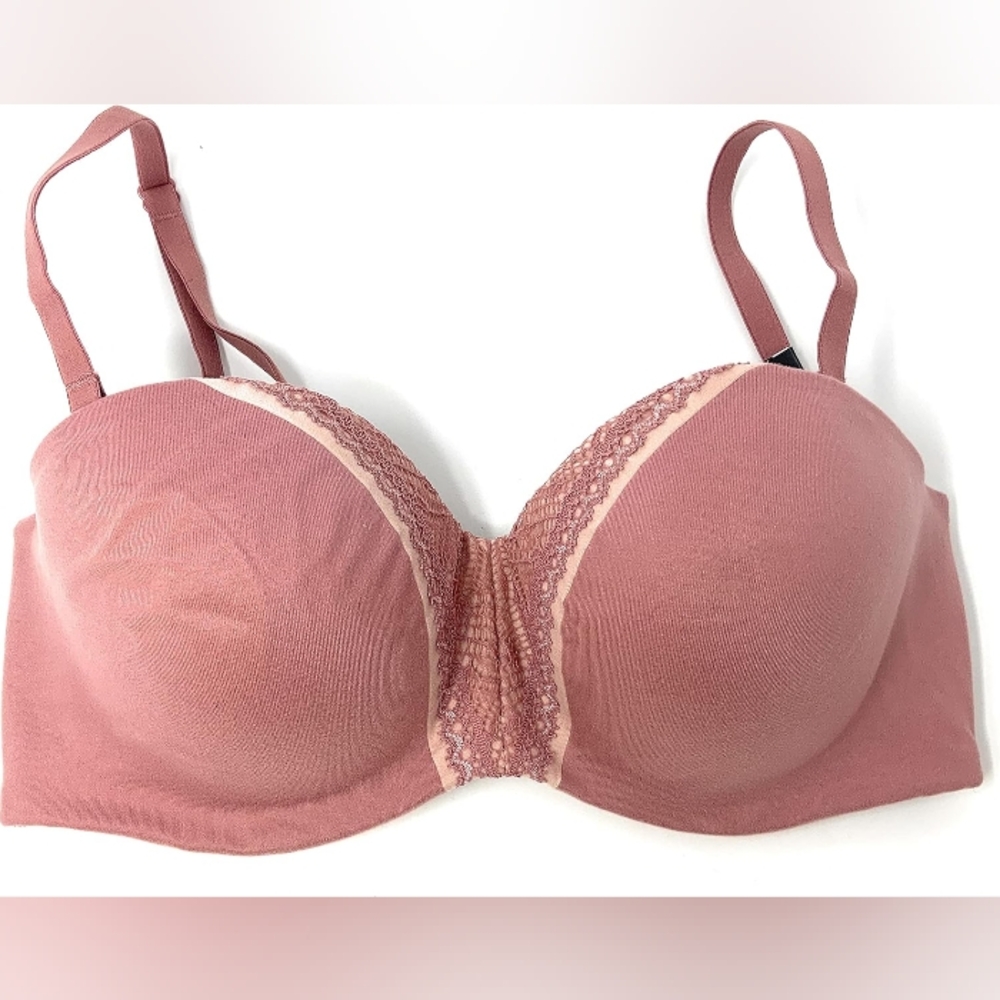 Body By Victoria Secret Lined Strapless Multi-Way Convertible Coral Bra 34DD
